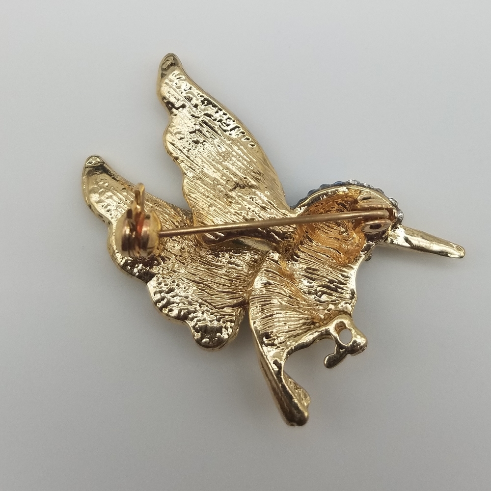 Hummingbird Rhinestone Brooch - Picture 4 of 5